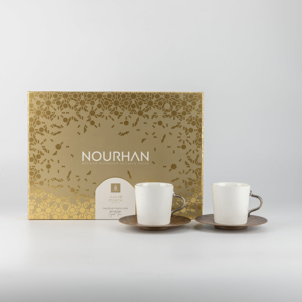 Nourhan - Cappuccino Set (12-Pc) - Black Walnut