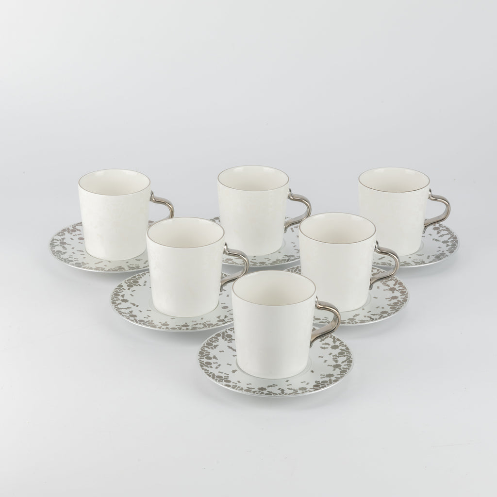 Nourhan - Cappuccino Set (12-Pc) - Silver