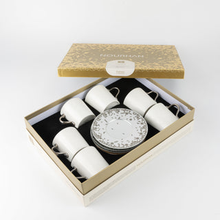 Nourhan - Cappuccino Set (12-Pc) - Silver