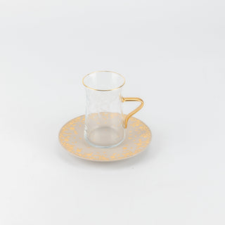 Nourhan -  Tea Set (19-Pc) - Beige & Gold