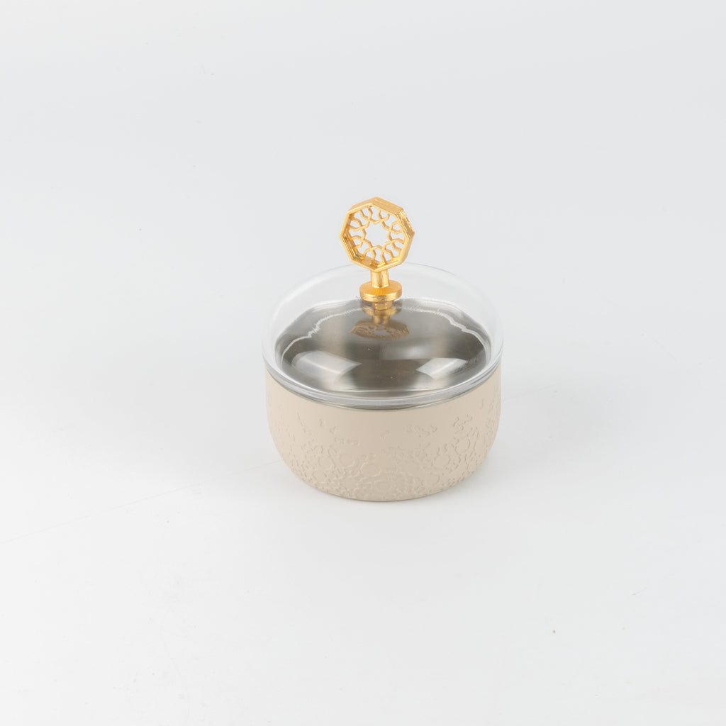 Nourhan -  Tea Set (19-Pc) - Beige & Gold
