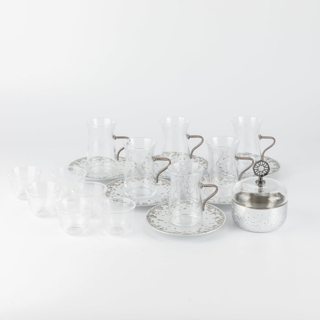 Nourhan -  Tea Set (19-Pc) - Silver