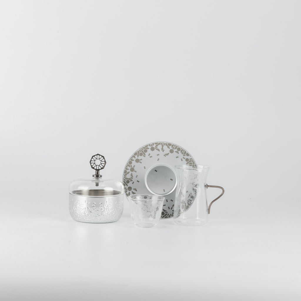 Nourhan -  Tea Set (19-Pc) - Silver