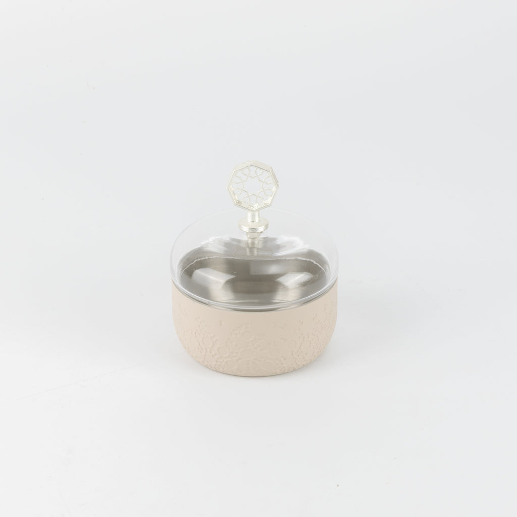 Nourhan -  Tea Set (19-Pc) - Beige & Silver