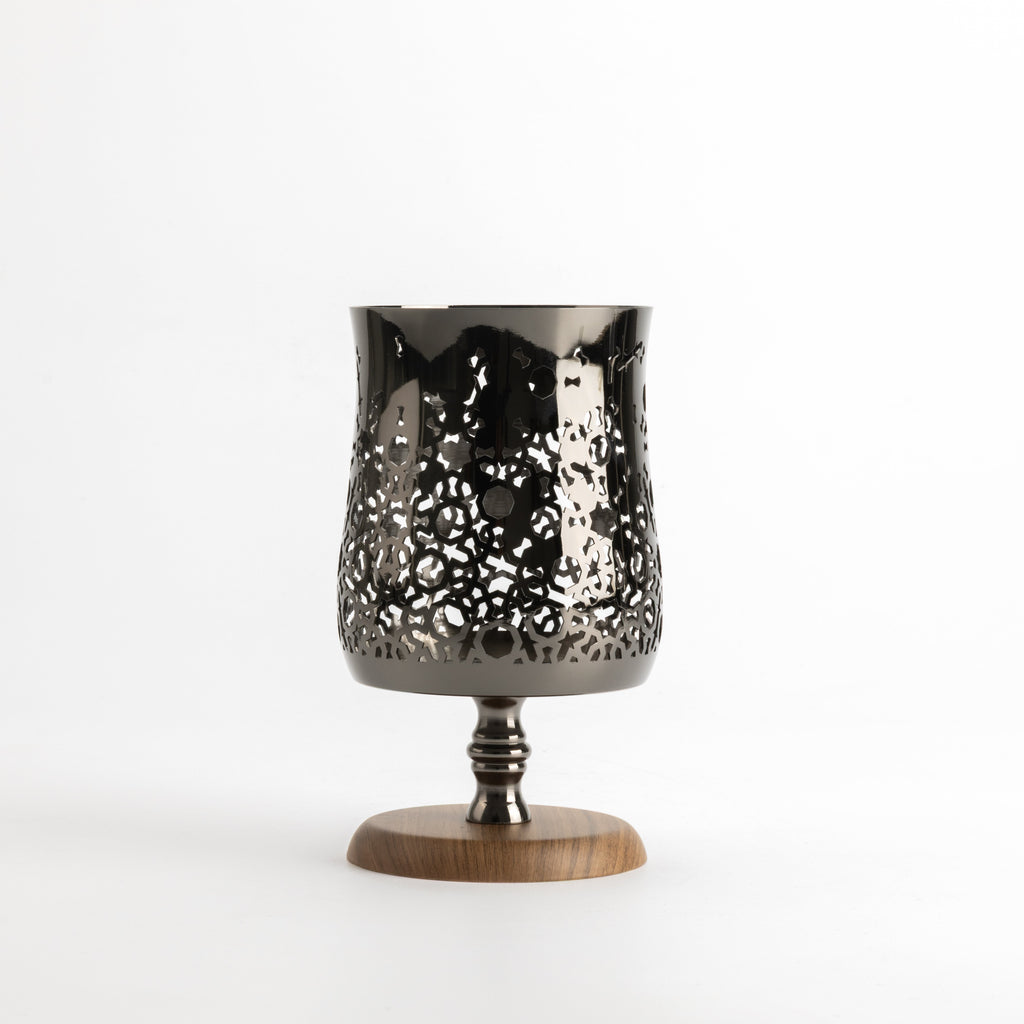Nourhan - Medium Candle Holder - Black Walnut