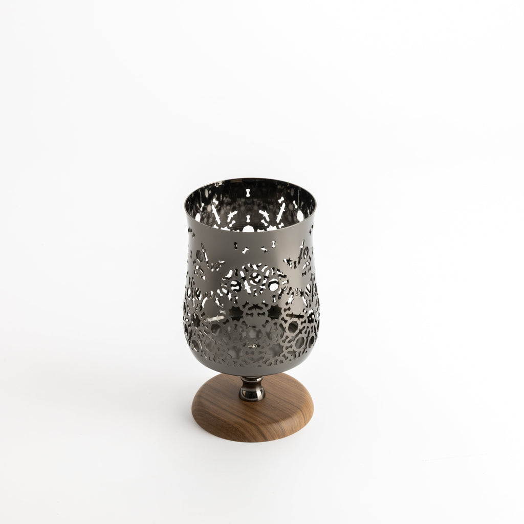 Nourhan - Medium Candle Holder - Black Walnut