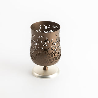 Nourhan - Medium Candle Holder  - Bronze & Silver