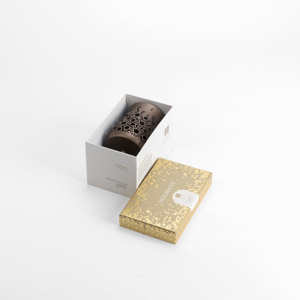 Nourhan - Medium Candle Holder  - Bronze & Silver