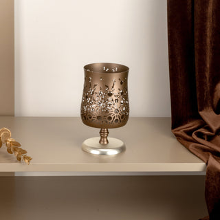 Nourhan - Medium Candle Holder  - Bronze & Silver