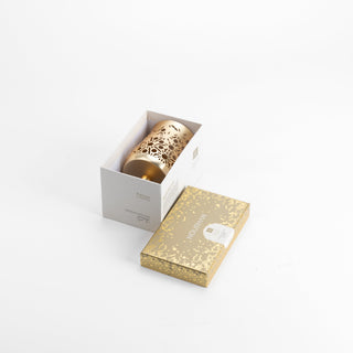 Nourhan - Medium Candle  Holder - Gold & Beige