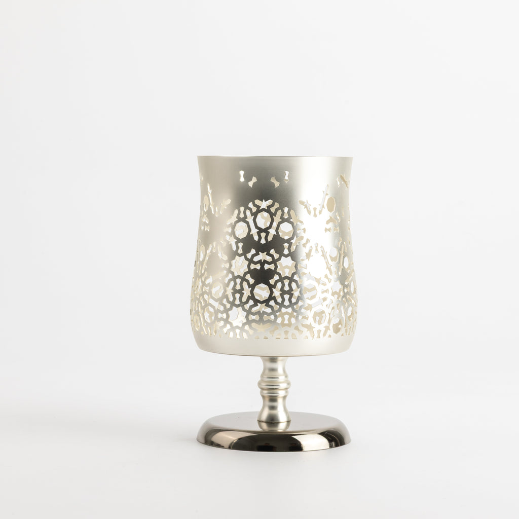 Nourhan - Large Candle Holder - Silver