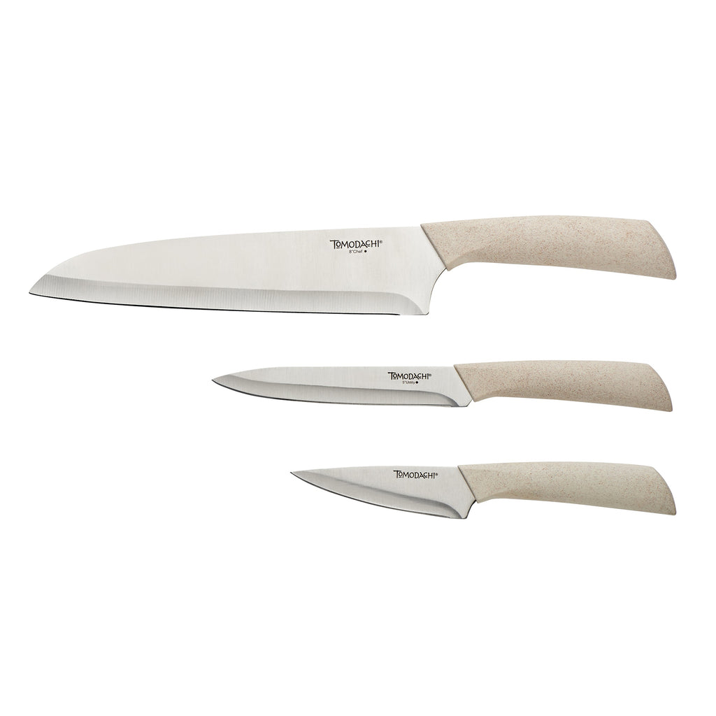 Hampton Forge Harvest 3-Piece Cutlery Set with Blade Guards, plastic/stainless-steel