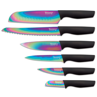 Hampton Forge Rainbow Black 12-Piece Cutlery Set, plastic/stainless-steel