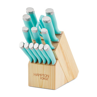 Hampton Forge Epicure True Aqua 15 Piece Cutlery Block Set, wood/acacia/stainless (view 3)