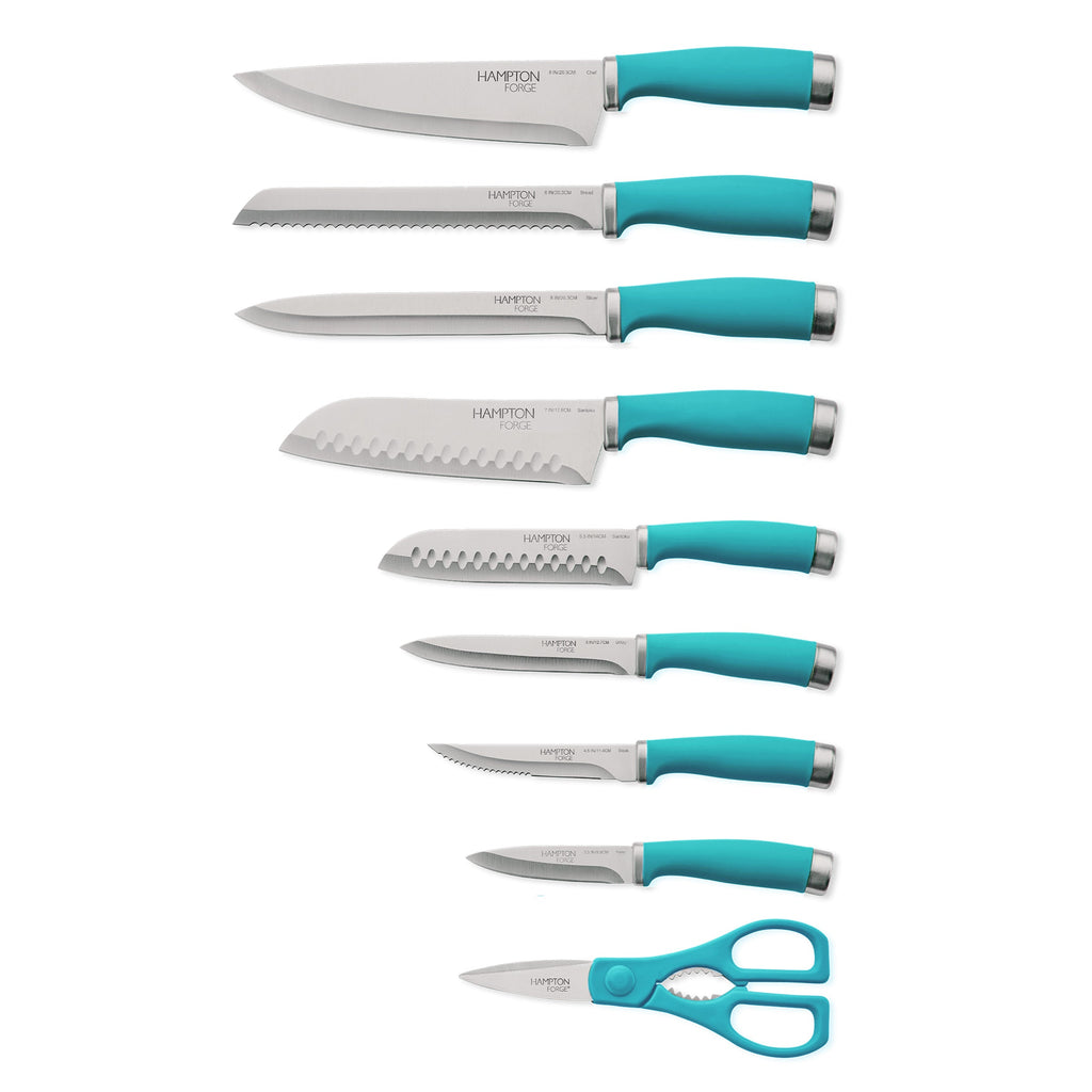 Hampton Forge Epicure True Aqua 15 Piece Cutlery Block Set, wood/acacia/stainless (view 4)