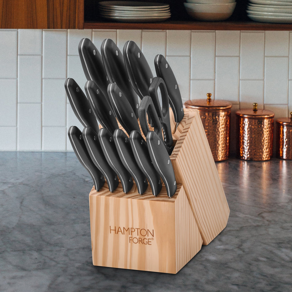 Hampton Forge Rochester 15-Piece Cutlery Block Set, wood/acacia/stainless (view 4)