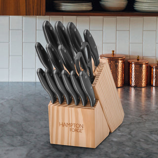 Hampton Forge Rochester 15-Piece Cutlery Block Set, wood/acacia/stainless (view 4)