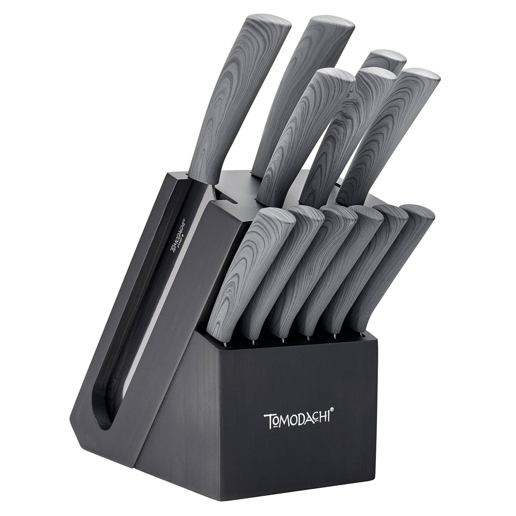 Hampton Forge Raintree Ash 13-Piece Cutlery Block Set, wood/acacia/stainless