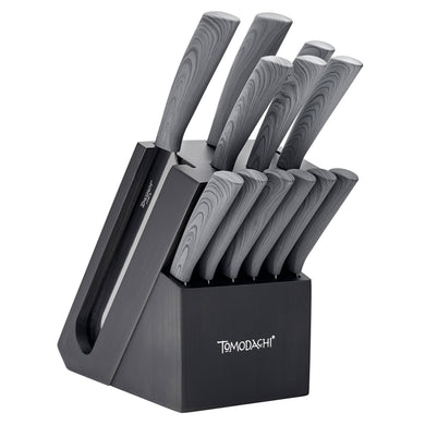 Hampton Forge Raintree Ash 13-Piece Cutlery Block Set, wood/acacia/stainless