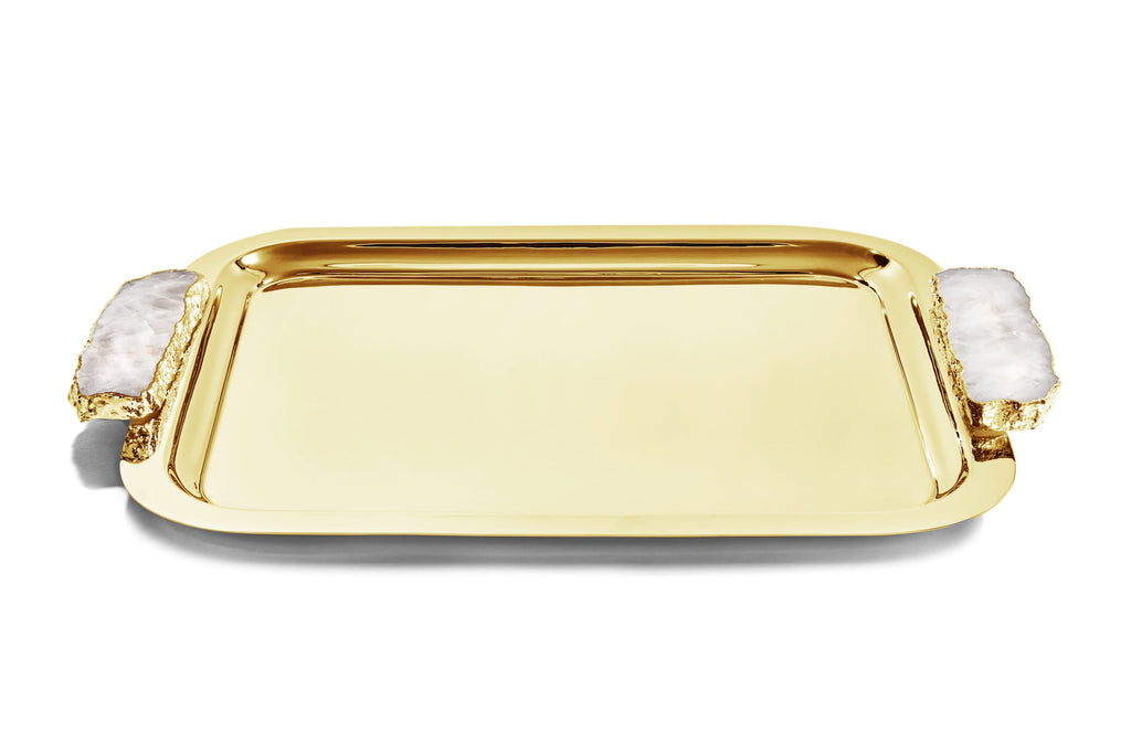 Gemstone Gold & Crystal Hospitality Tray – Luxury Entertaining Made Effortless