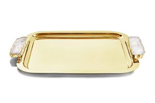 Gemstone Gold & Crystal Hospitality Tray – Luxury Entertaining Made Effortless