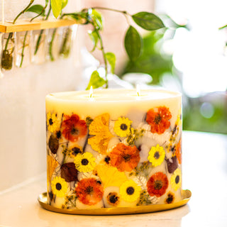 Centerpiece Botanical Candle – Honey Tobacco
