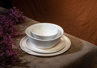 HAAND Hestia 4-Piece Dinner Setting – Handcrafted Porcelain Dinnerware Set