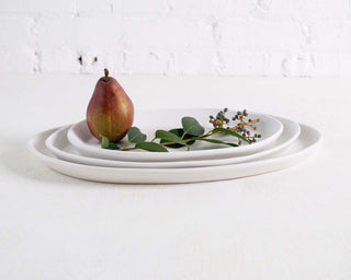 HAAND Oval Platter Set – 3-Piece Handcrafted Porcelain Serving Collection