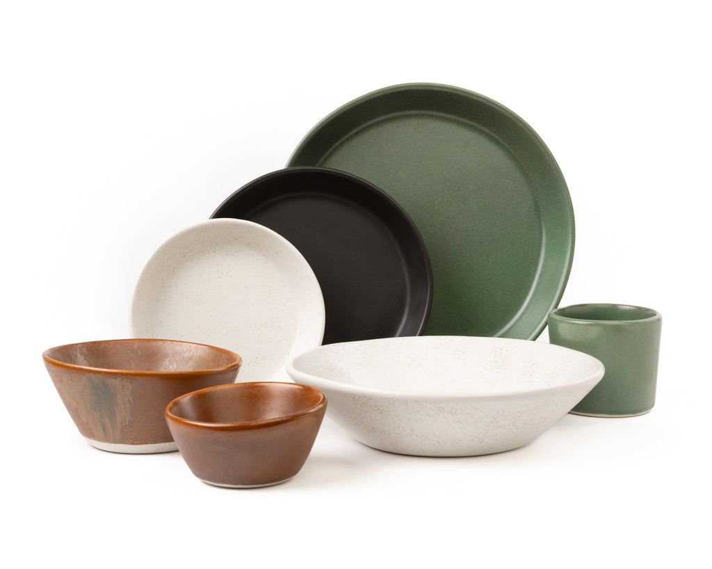 HAAND Skali Coupe 7-Piece Dinner Setting – Handcrafted Porcelain Dinnerware Set