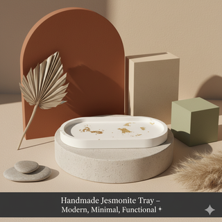 Handmade Jesmonite Tray – Minimalist Decorative Tray