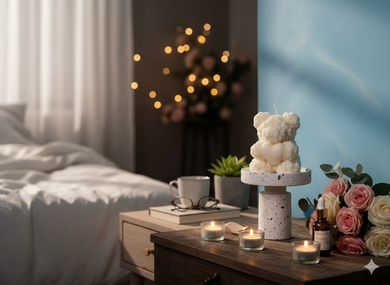 Handmade Rose Bear Candle - Unique Decorative Gift for Home Decor