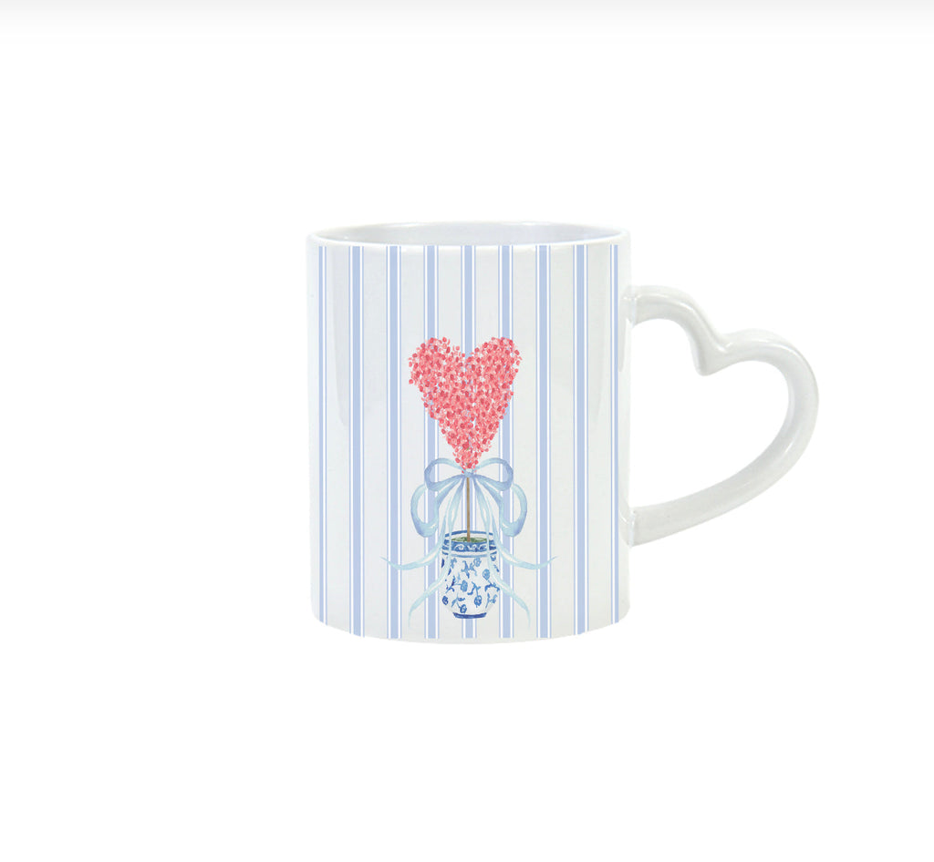 Heart Handle Valentine’s Day Porcelain Mug – 11 oz.