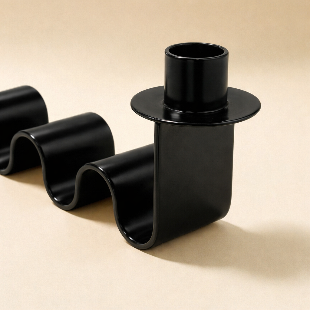 Helen Wavy Metal Double Taper Candle Holder