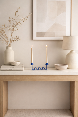 Helen Wavy Metal Double Taper Candle Holder