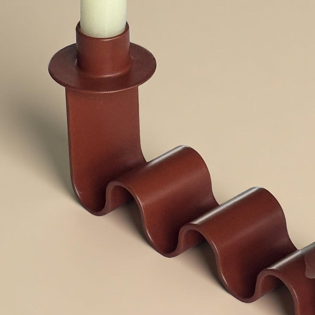 Helen Wavy Metal Double Taper Candle Holder