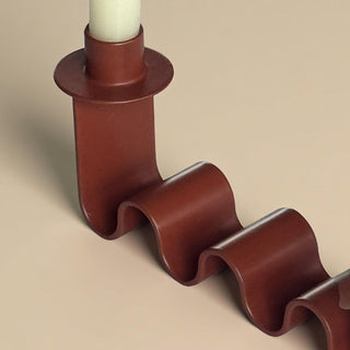 Helen Wavy Metal Double Taper Candle Holder