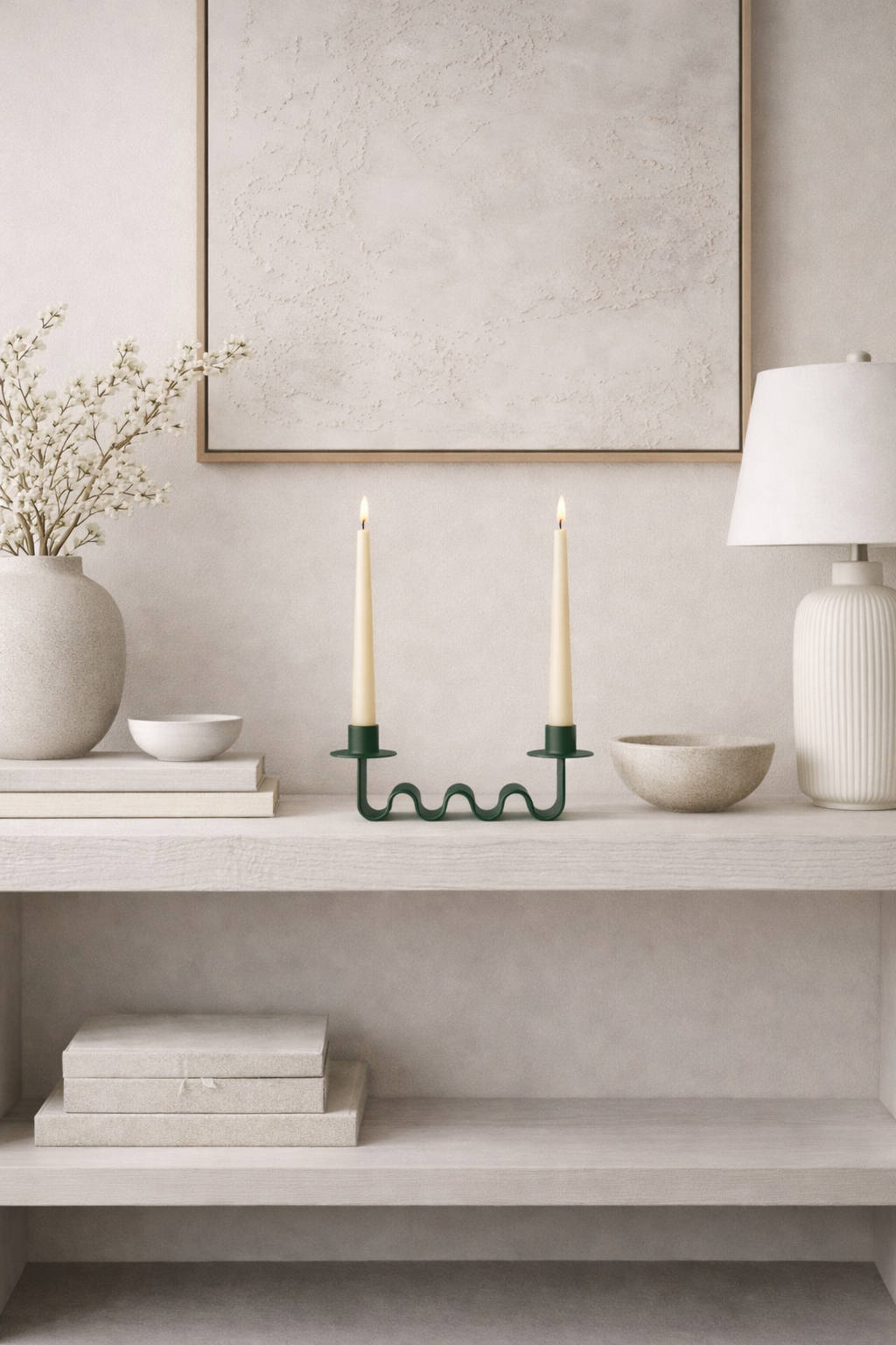 Helen Wavy Metal Double Taper Candle Holder