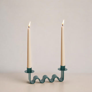 Helen Wavy Metal Double Taper Candle Holder