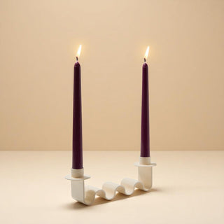 Helen Wavy Metal Double Taper Candle Holder