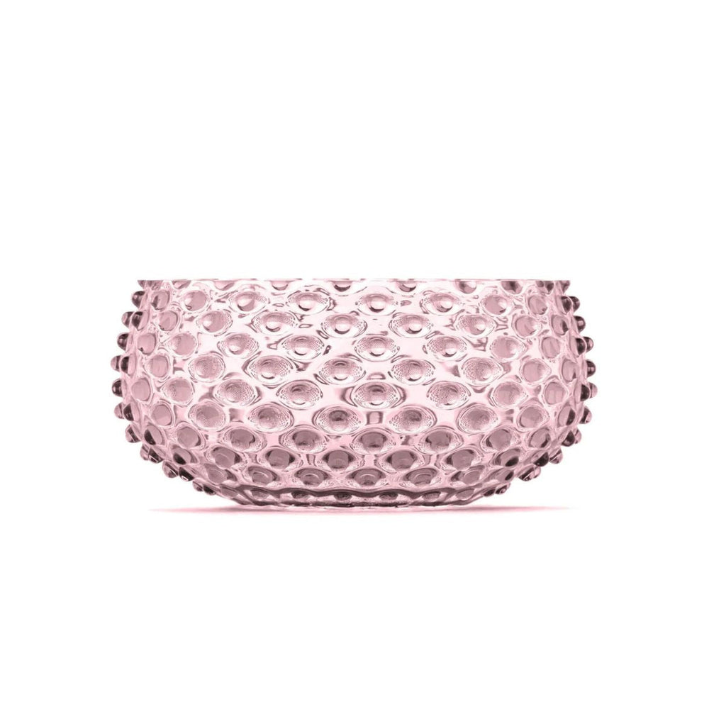 Hobnail Glass Bowl in Petal Pink – Large