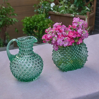 Hobnail Glass Vase in Capri Sea – Optic