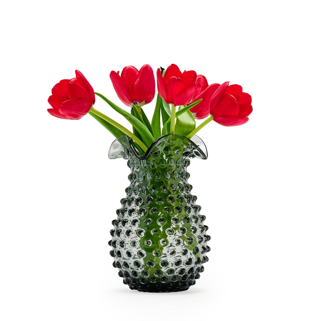 Hobnail Glass Vase in Charcoal Haze – Petal