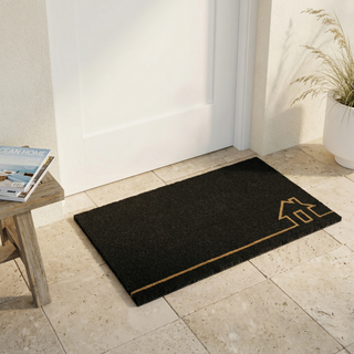 Home View Black Natural Coir Doormat