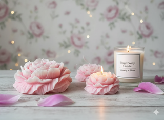 Huge Peony Candle - Premium Soy Wax Scented Candle for a Luxurious Home Ambiance