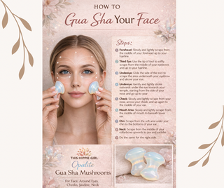 Opalite Gua Sha Mushrooms – Crystal Facial & Body Massage Set