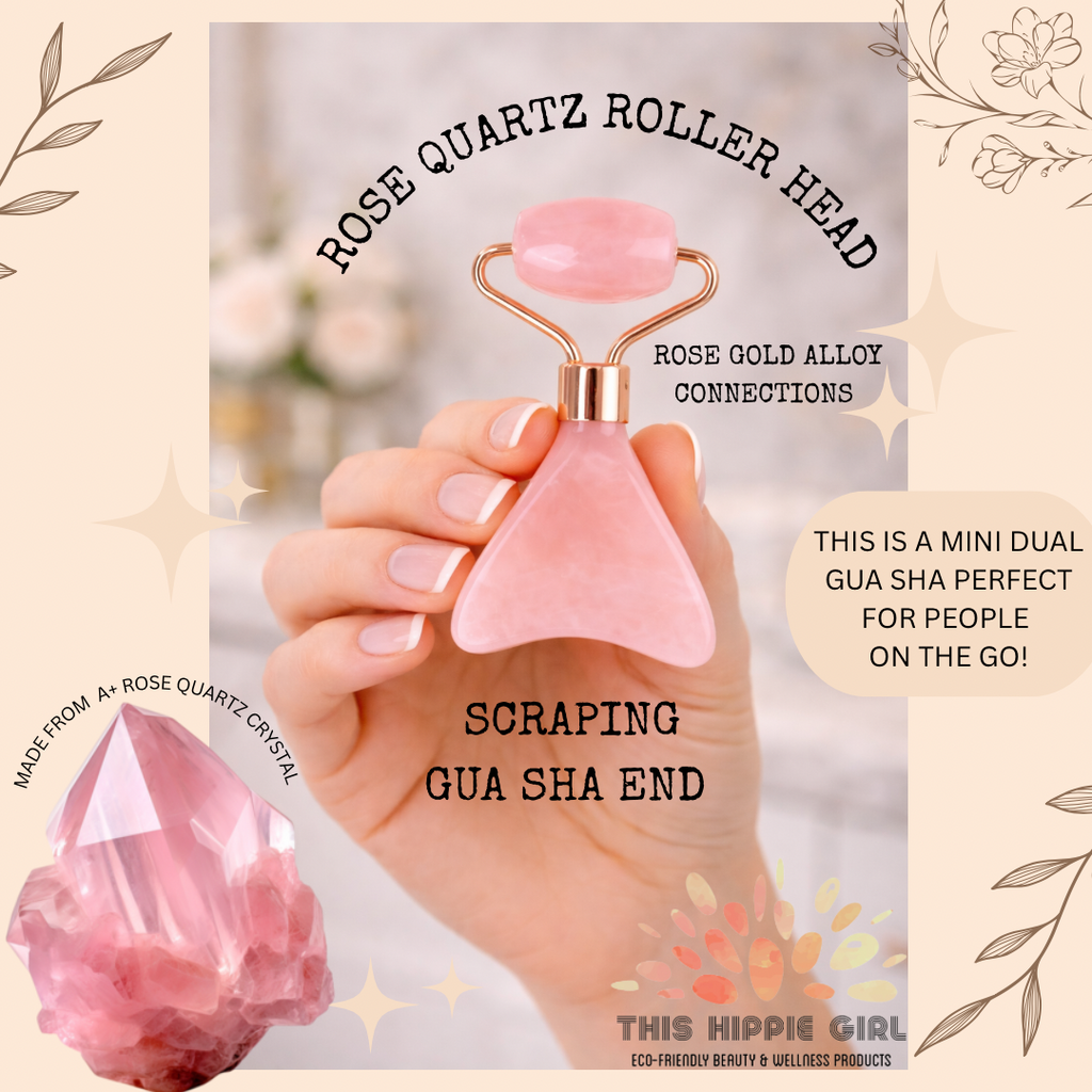 Gua Sha Glow Roller – Rose Quartz Roller & Sculpting Tool