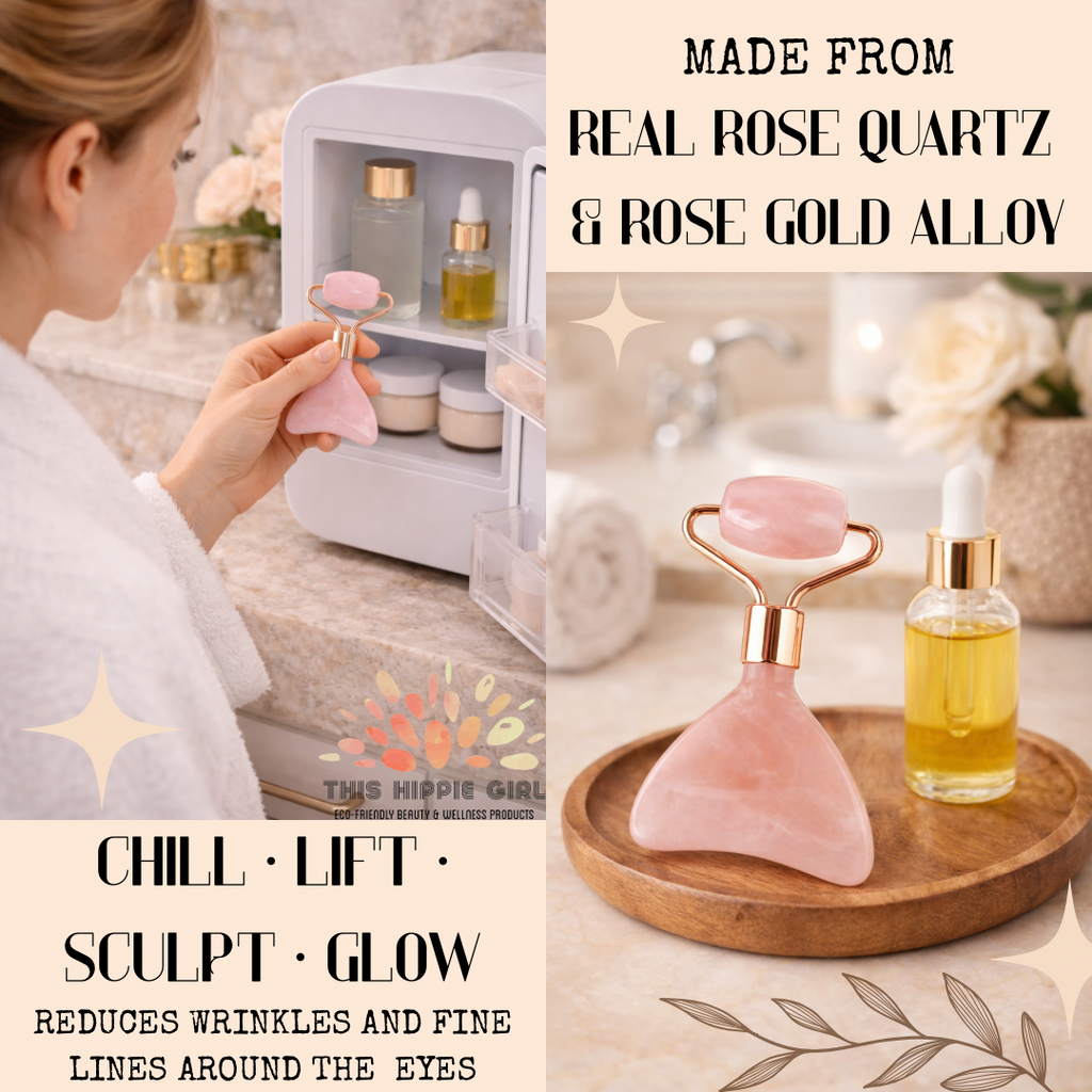 Gua Sha Glow Roller – Rose Quartz Roller & Sculpting Tool