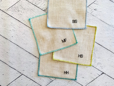 Elegant Linen Cocktail Coasters – 8-Piece Playful Bar Accessory Set