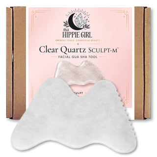 Clear Quartz Sculpt-M Gua Sha – M-Shape Facial Sculpting Tool