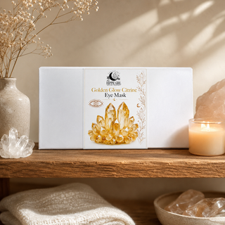 Golden Glow Citrine Eye Mask – Genuine Crystal Cooling Spa Ritual